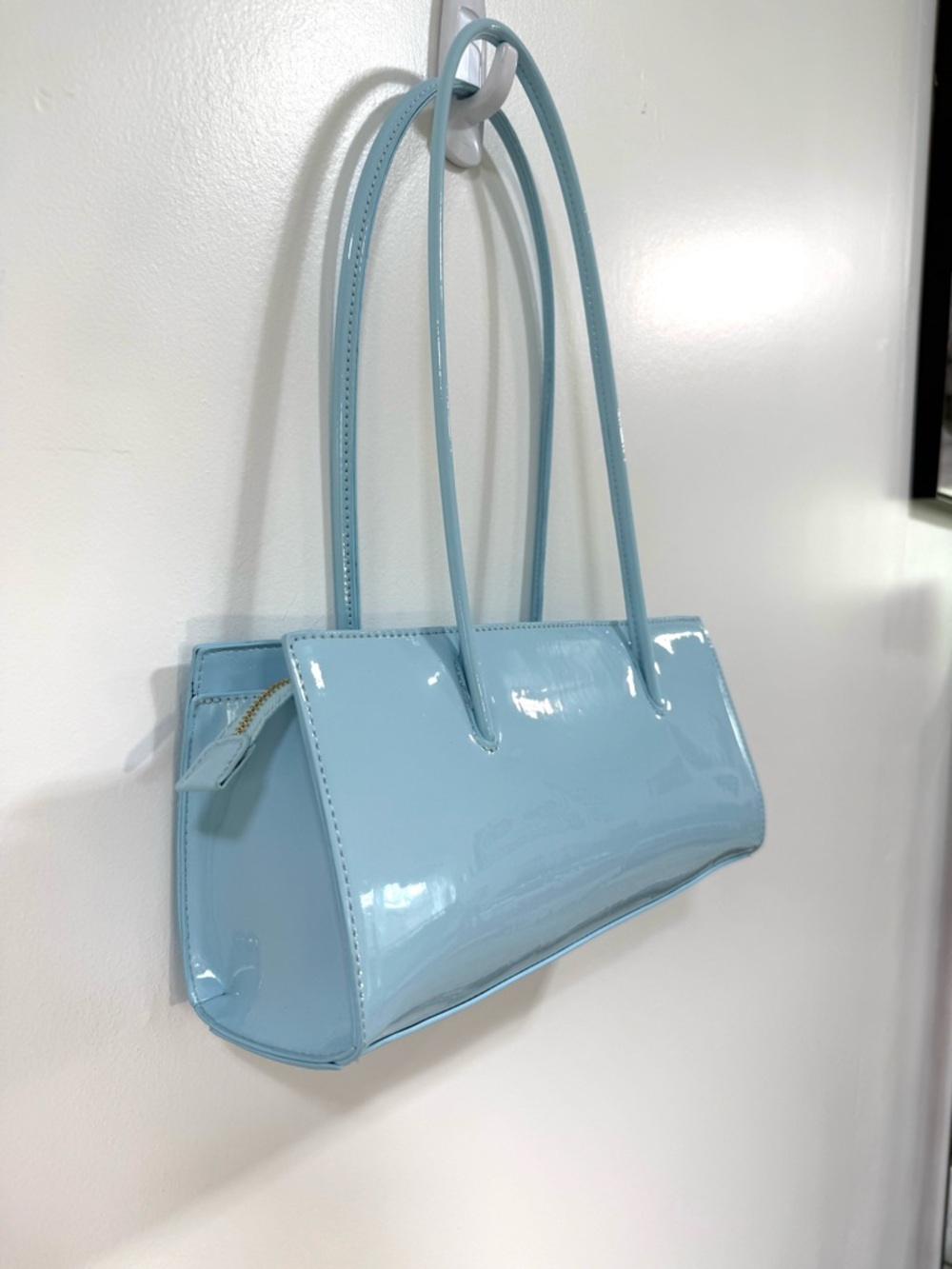 KAYLA & AVA Light Blue Patent Shoulder Bag - Picture 4 of 11